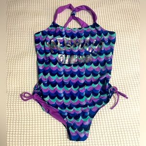 Justice Girls One Piece Swimsuit - Size 20, gently used